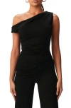 Naked Wardrobe Smooth One-shoulder Top In Black