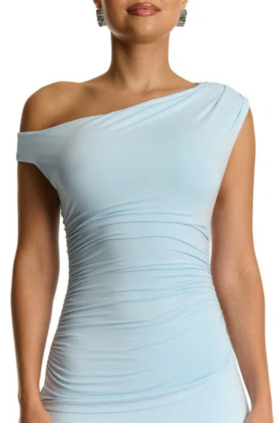 Naked Wardrobe Smooth One-shoulder Top In Blue
