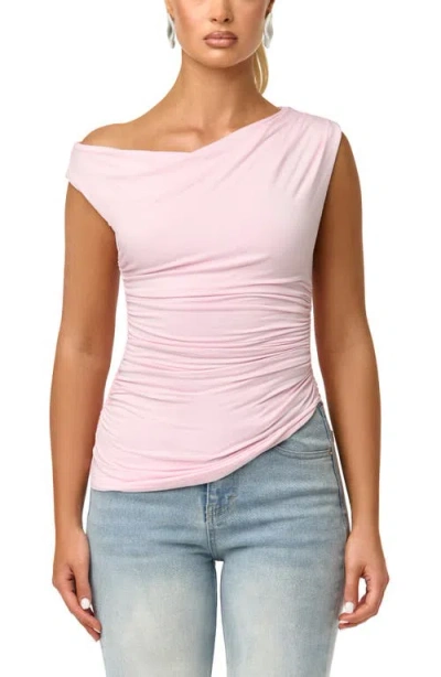 Naked Wardrobe Smooth One-shoulder Top In Pink