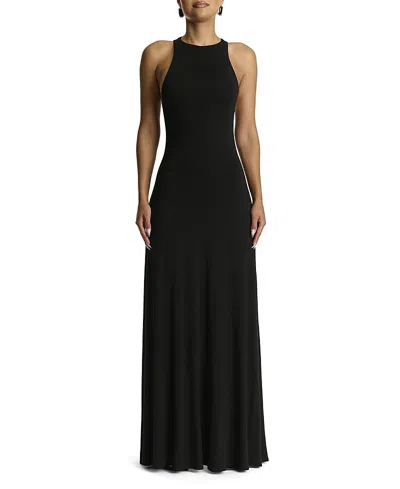 Naked Wardrobe Smooth Racerback Flare Maxi Dress In Black
