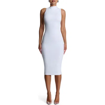 Naked Wardrobe Smooth Sleeveless Midi Dress In White
