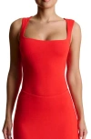 Naked Wardrobe Square Neck Bodysuit In Red