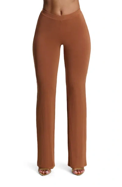 Naked Wardrobe Straight Leg Pants In Brown