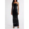 Naked Wardrobe Strapless Ruched Dress In Black
