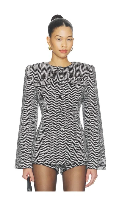 Naked Wardrobe Suited Button Up Blazer In Gray
