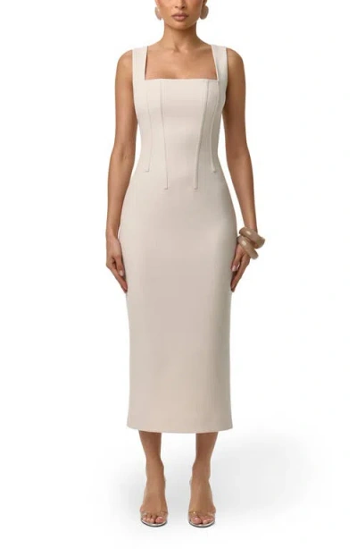 Naked Wardrobe Suiting Midi Dress In Burgundy