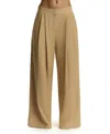 Naked Wardrobe Suiting Pleated Wide-leg Pant In Brown