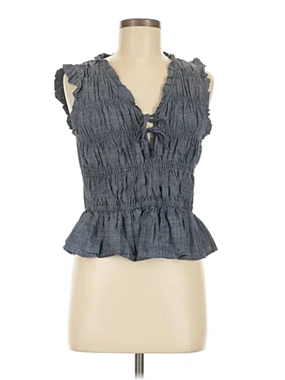 Pre-owned Naked Wardrobe Tank Top Blue Halter Neckline Tops