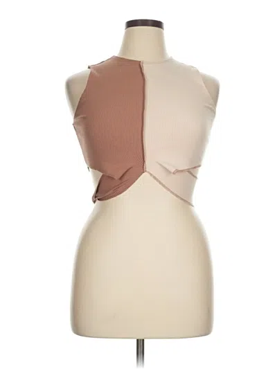 Pre-owned Naked Wardrobe Tank Top Tan Halter Neckline Tops