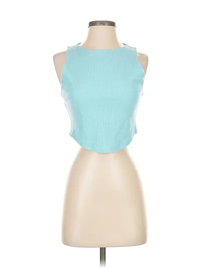 Pre-owned Naked Wardrobe Tank Top Teal Halter Neckline Tops In Blue
