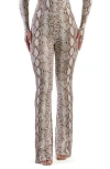 Naked Wardrobe The Boot Up Snakeskin Print Bootcut Pants In Nude Snakeskin