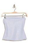 NAKED WARDROBE NAKED WARDROBE THE CROCODILE COLLECTION CROC EMBOSSED FAUX LEATHER TUBE TOP