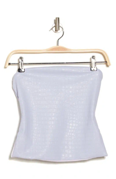 NAKED WARDROBE THE CROCODILE COLLECTION CROC EMBOSSED FAUX LEATHER TUBE TOP