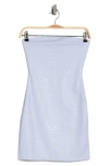 NAKED WARDROBE NAKED WARDROBE THE CROCODILE COLLECTION CROC EMBOSSED STRAPLESS FAUX LEATHER MINIDRESS