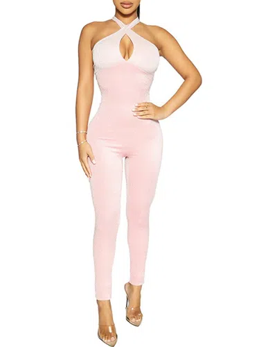 Naked Wardrobe The Glow-key Jumpsuit In Pink