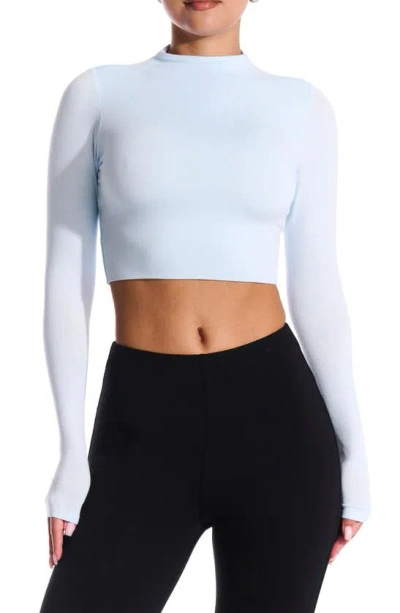 Naked Wardrobe The Nw Crop Top In Light Blue