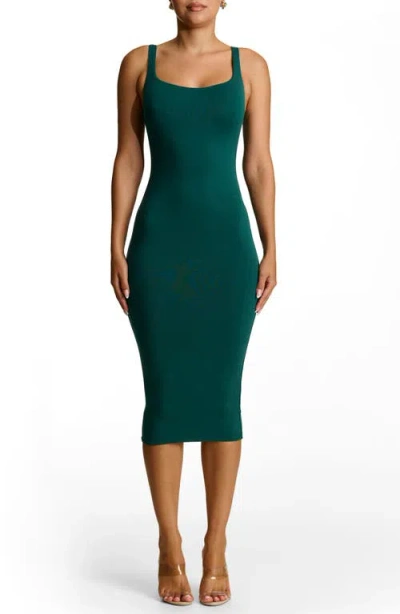 Naked Wardrobe The Nw Hourglass Midi Dress In Deep Teal