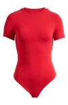 Naked Wardrobe Nw Mock Neck Bodysuit In Red