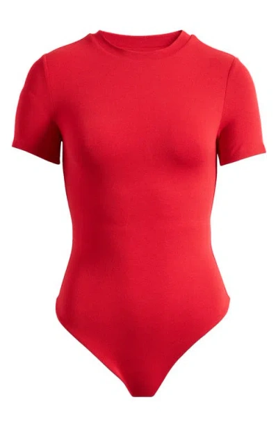 Naked Wardrobe Nw Mock Neck Bodysuit In Red