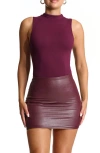 Naked Wardrobe The Nw Sleeveless Bodysuit In Dark Plum