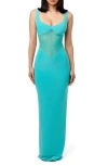 Naked Wardrobe The Smokeshow Maxi Dress In Blue
