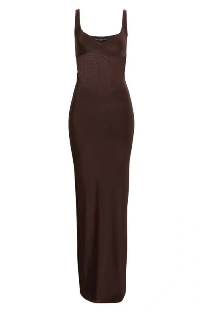 Naked Wardrobe The Smokeshow Maxi Dress In Brown