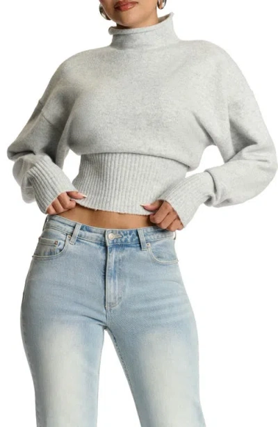 Naked Wardrobe Turtleneck Crop Sweater In Neutral