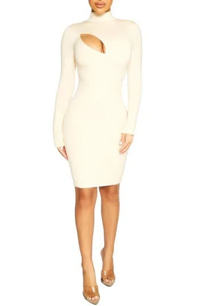 Naked Wardrobe Turtleneck Long Sleeve Asymmetric Minidress