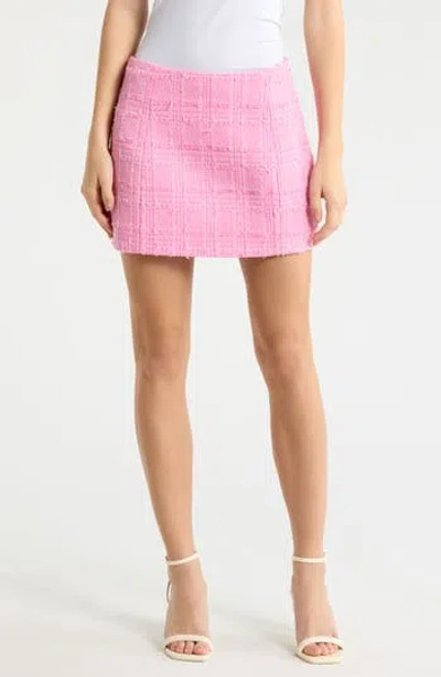 Naked Wardrobe Tweed Miniskirt In Pink