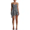 Naked Wardrobe Zebra Halter Chiffon Cocktail Minidress In Multi
