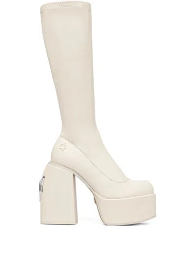 Naked Wolfe 130mm Spice Platform Boots In White
