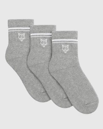 Naked Wolfe 3 Pack Womens Stripe Socks Grey