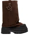 Naked Wolfe 90mm Disturb Suede Boots In Brown