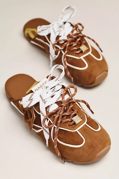 Naked Wolfe Admire Suede Sneaker Mules In Beige
