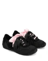 Naked Wolfe Adorable Satin Sneaker In Black