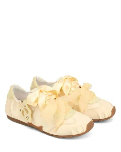 Naked Wolfe Adorable Satin Sneaker In Gold