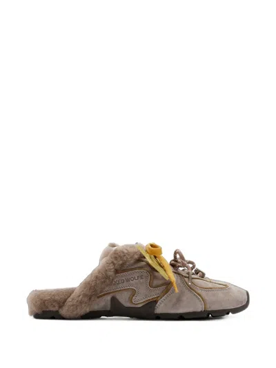 Naked Wolfe Adorn Suede Mules In Brown