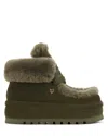 Naked Wolfe Bambi Dark Olive Suede/shearling In Dark Olive-suede/shearling