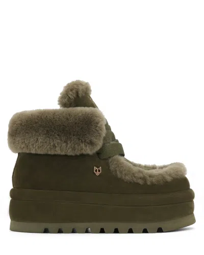 Naked Wolfe Bambi Dark Olive Suede/shearling In Dark Olive-suede/shearling