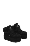 Naked Wolfe Bambi Genuine Shearling Platform Bootie In Black-suede/shearling