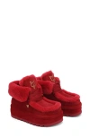 Naked Wolfe Bambi Burgundy Suede/shearling In Burgundy-suede/shearling