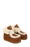 Naked Wolfe Bambi Platform Boot In Tan, Women's At Urban Outfitters In Tan-suede/shearling