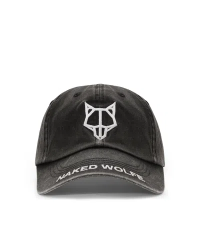 Naked Wolfe Baseball Cap Washed Black In Gray