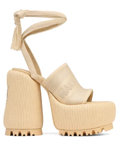 Naked Wolfe Beach Off White Raffia In Gold