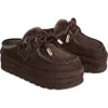 Naked Wolfe Blizzard Genuine Shearling Platform Clog In Brown