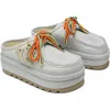 Naked Wolfe Blizzard Genuine Shearling Platform Clog In Denim-distress