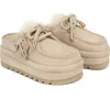 Naked Wolfe Blizzard Genuine Shearling Platform Clog In Ice