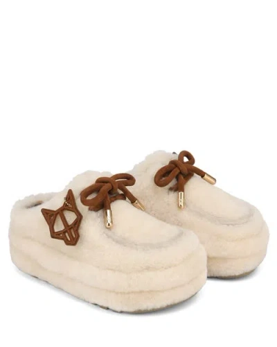 Naked Wolfe Blizzard Suede/shearling Slip-on In Neutral