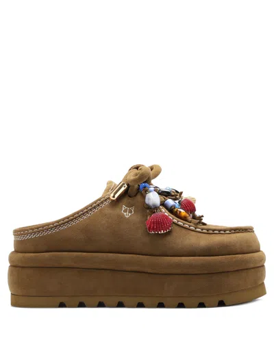 Naked Wolfe Blizzard Tan Kid Suede In Brown