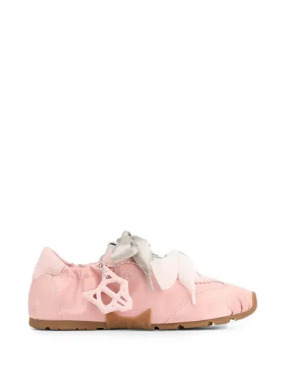 Naked Wolfe Bow-embellished Satin Sneakers In Pink